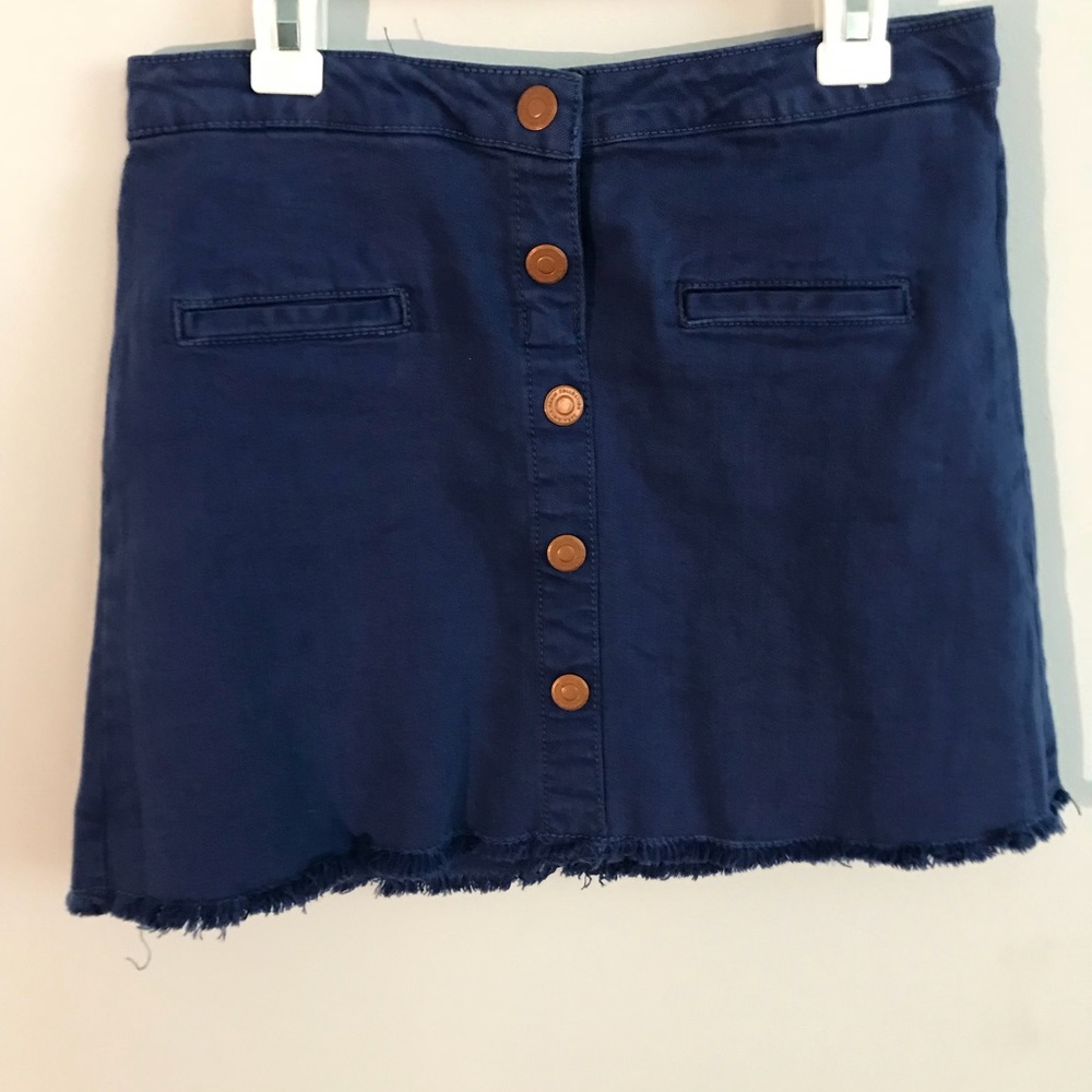 It’s a blue denim skirt
